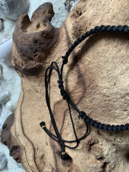 Makramee`-Armband mit Edelstahl-Zwischenteil "Sonne" – Bild 3
